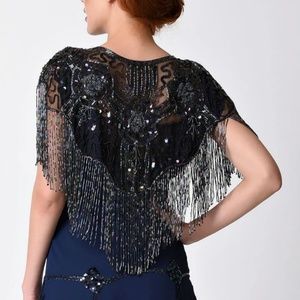 1920s Beaded Fringe Shawl